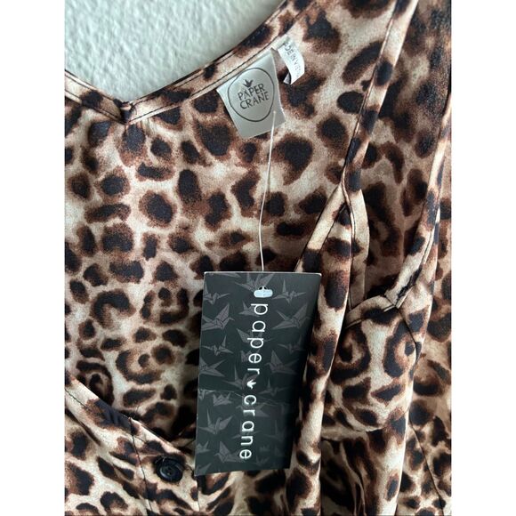 Paper Crane Leopard Print Spagetti Top - Picture 3 of 5